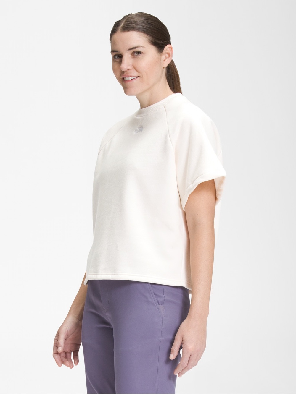 The North Face Felted Fleece Crewneck Short Sleeve Cream XXL EUC